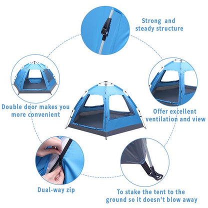 Automatic Instant Pop Up Waterproof Family Tent for Camping Hiking