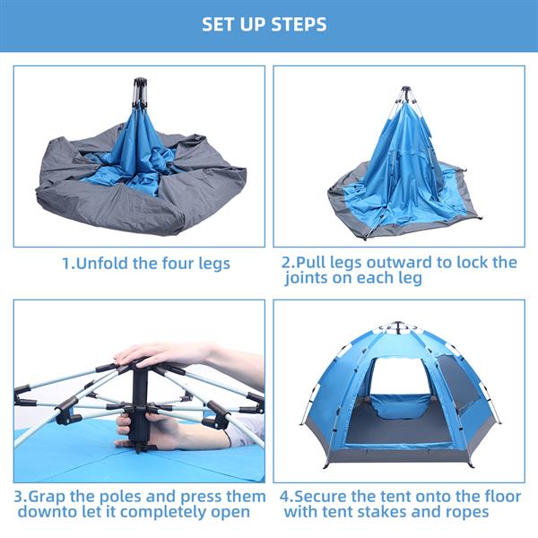 Automatic Instant Pop Up Waterproof Family Tent for Camping Hiking